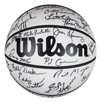 Michael Jordan Fantasy Camp Multi Signed Wilson Basketball with 26 Signatures Including Jordan (PSA/DNA)